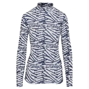 Swing Out Sister Ada Thermal Ladies Golf Roll Neck Navy & White Pattern