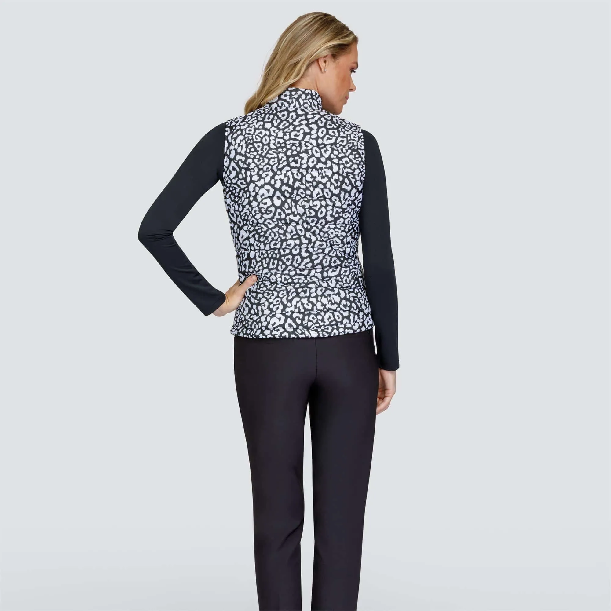 Tail Harlow Quilted Ladies Golf Vest Onyx Leopard