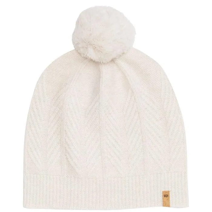 Tentree Wool Tree Cable Beanie in Elm White Heather