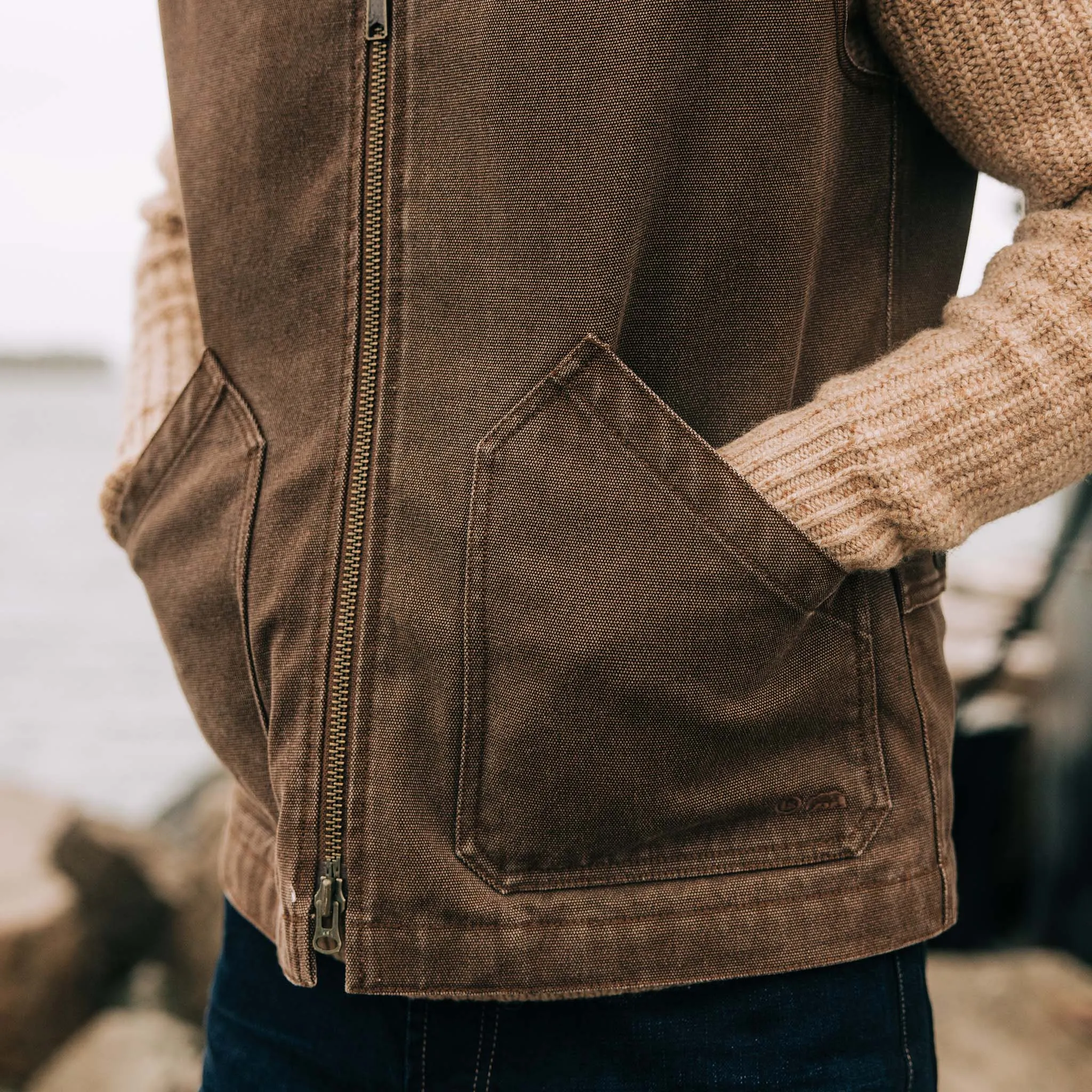 The Workhorse Vest in Aged Penny Chipped Canvas