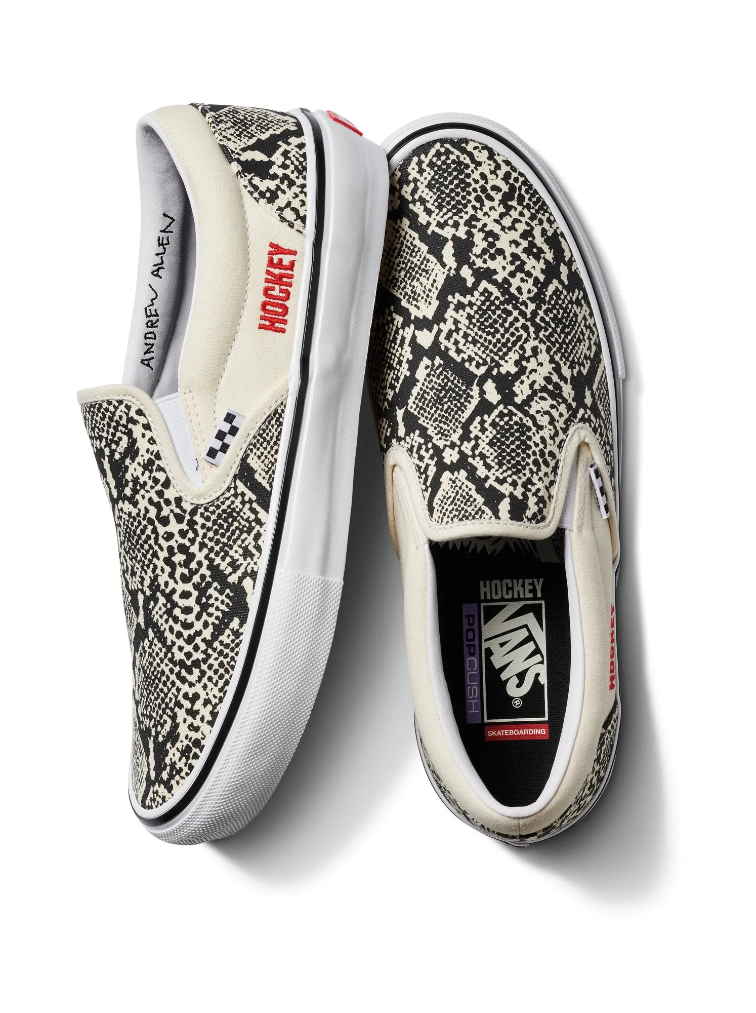 Vans Skate Slip On - (Hockey) White Snake