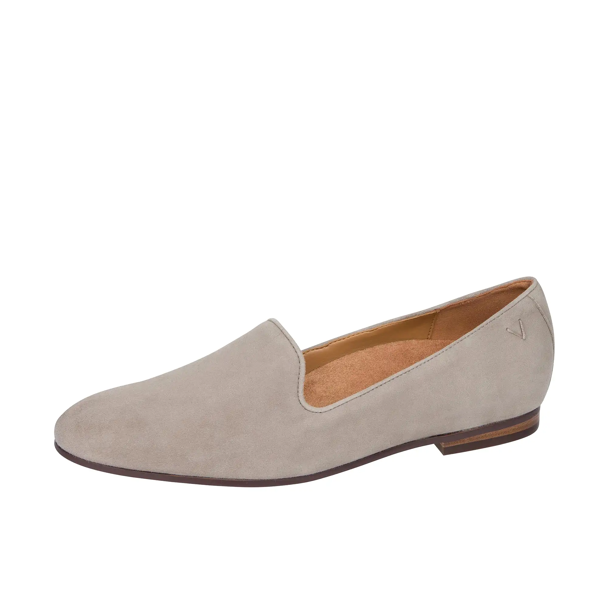 Vionic Womens Willa Slip On Flat Dark Taupe Suede