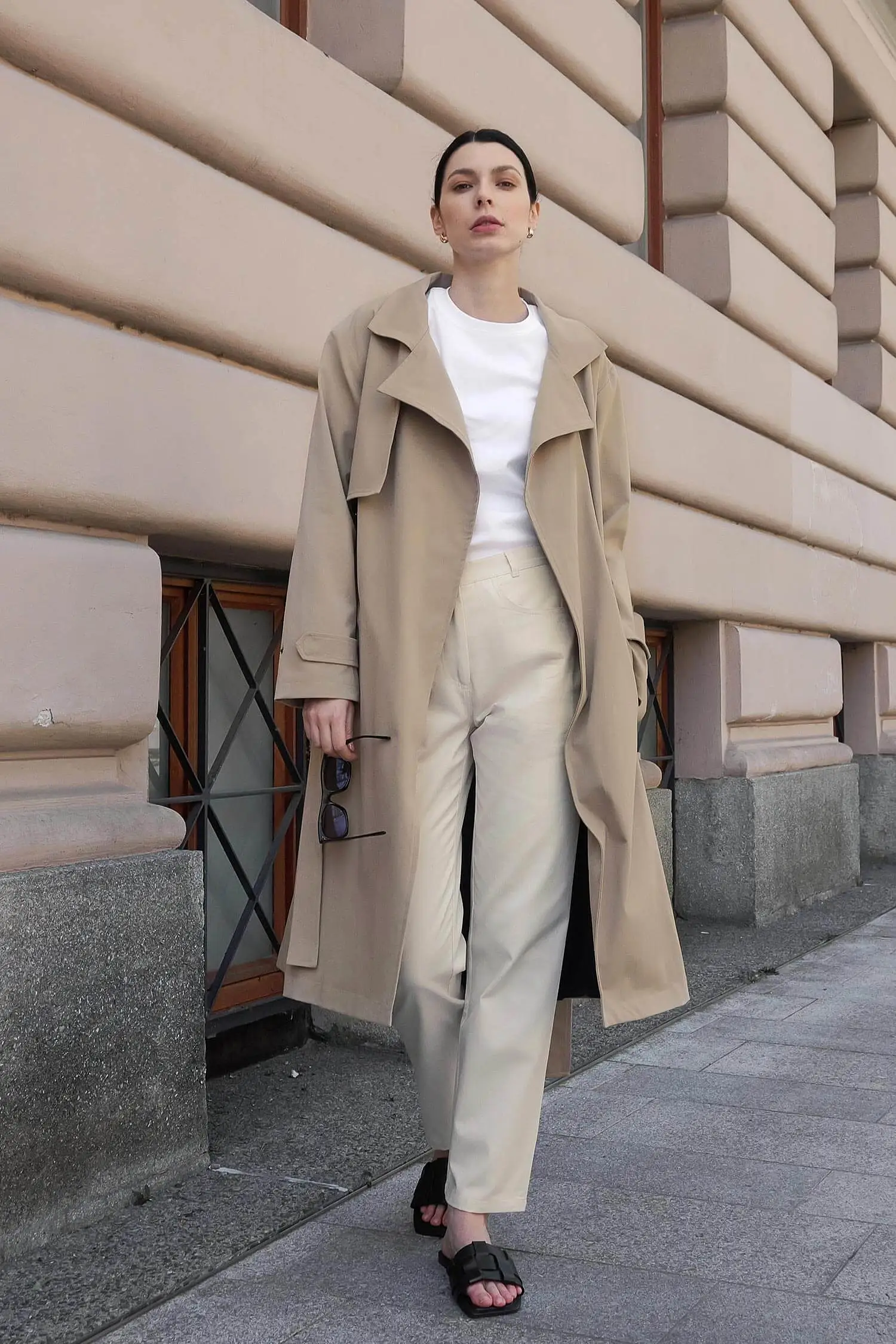 Water-Resistant Classic Organic Cotton Trench Coat | Beige