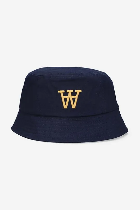 Wood Wood cotton hat Dex navy blue color